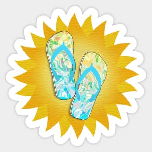 Sunny Beach Day Flip-Flops Sticker